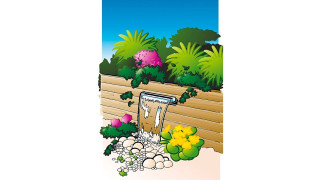 Ubbink Niagara 60 cm LED Set - Pumpe 3900 l/h, Becken 65l, Schlauch 2m - für eine Einbauhöhe von max. 50 cm