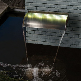 Ubbink Nevada 90 - Wasserfall, Inox 304, Trafo 12V, 62 LEDs kaltweiß, 1" - H13 x 90 x 33 cm, LED: 420 Lumen, EEK A+, 7W
