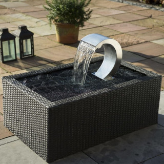 Ubbink Mamba S LED - Wasserfall, Inox 316L, 9 LEDs, 12VAC-3,25VA, 1 1/2", Anschlussmaterial, H24 x 27,5 x 13,5 cm, LED 60 Lumen, EEK A+, 1W