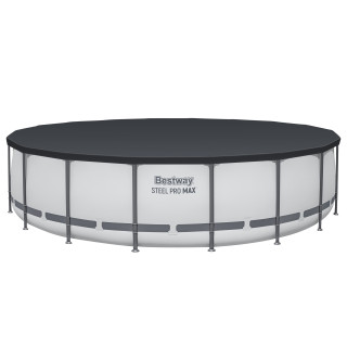 Bestway Steel Pro MAX™ Frame Pool Komplett Set mit Filterpumpe Ø 549 x 122 cm, lichtgrau, rund