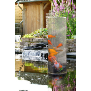 Ubbink Fischsäule 50, Acryl H50cm x 4mm (3mm am Fußteil), 20 cm Fuß, schwarz - H70 cm x Durchm. 20 cm