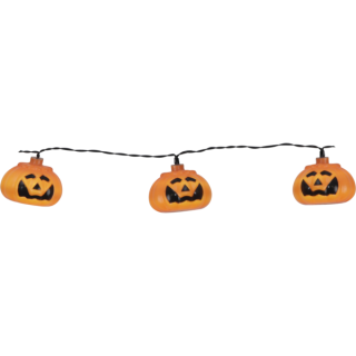 STAR Trading LED-Lichterkette Halloween/Kürbisse weiß/schwarz