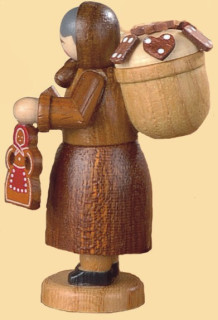 Pyramide Erzgebirgsfiguren Spitzbogen Spanbaum 1-Stöckig, Natur, 25x15x30cm