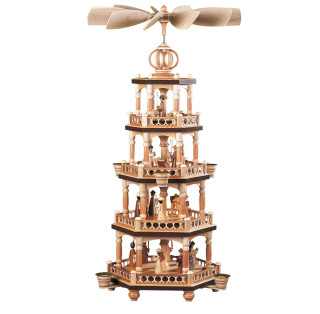 Pyramide Heilige Geschichte 4-Stöckig, Natur, 27x27x64cm