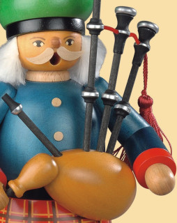Räuchermann Schotte In Militärtracht Mit Dudelsack, 15x27cm