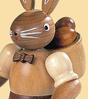 Müller-Kleinkunst aus dem Erzgebirge - Hasenmann natur, klein, 11 cm