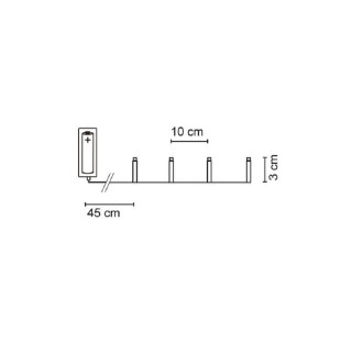 LED-Minilichterkette, 20 warmweiße LEDs, L 30 cm