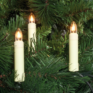 Rotpfeil Weihnachtsbaumkette, klar/weiß, 15 x E10/3W, mit teilbarem Stecker, 12,60 Meter