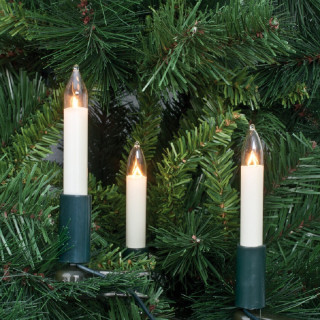 Rotpfeil Weihnachtsbaumkette, klar/elfenbein, 15 flammig