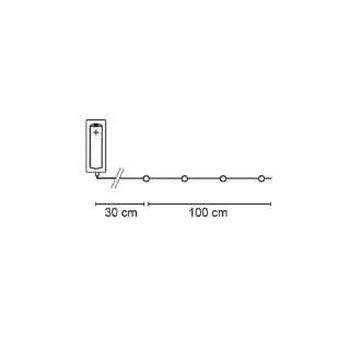 LED-Minilichterkette, Kupfer, 20 warmweiße LEDs, L 1 m