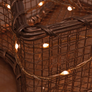LED-Minilichterkette, Kupfer, 20 warmweiße LEDs, L 1 m