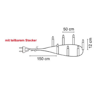 Rotpfeil LED-Weihnachtskette 7 Meter - 15 x E10/3V/0,1W