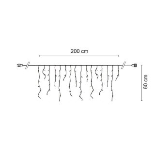 Mark Slöjd LED-Lichtervorhang Chrissline Combi 230V-System 2m