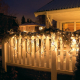 LED-Minilichtervorhang 180 warmweiße LEDs, grünes Kabel