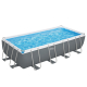 Bestway Steel Pro MAX™ Frame Pool Komplett Set mit Sandfilteranlage 549 x 274 x 122 cm, grau, eckig