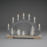 Konst Smide Weihnachtsleuchter 10 warmweiße LEDs grau/weiß