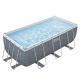 Bestway Steel Pro MAX™ Frame Pool Set mit Filterpumpe 412 x 201 x 122 cm, Marmor-Optik (Schiefergrau), eckig