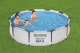 Bestway Steel Pro MAX Frame Pool-Set mit Filterpumpe Ø 305 x 76 cm, lichtgrau, rund