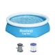Bestway Fast Set Aufstellpool-Set mit Filterpumpe Durchmesser 244 x 61 cm