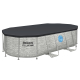 Bestway Steel Pro MAX™ Splashview™ Frame Pool Komplett-Set mit Filterpumpe 427 x 250 x 100 cm, Steinwand-Optik, oval