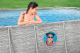 Bestway Steel Pro MAX™ Splashview™ Frame Pool Komplett-Set mit Filterpumpe 427 x 250 x 100 cm, Steinwand-Optik, oval