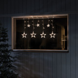 Konstsmide LED-Sternenvorhang, 72 bernsteinfarbene LED mit Solar-Batteriebox