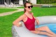 Bestway Family Pool TruPrint 213 x 206 x 53 cm, Steinwand-Optik (Cremegrau)