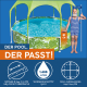 Bestway Steel Pro Frame Pool mit Sonnenschutzdach Splash-in-Shade ohne Pumpe Durchmesser 244 x 51 cm