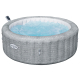 Bestway LAY-Z-SPA Energiespar-Whirlpool Bali AirJet mit App-Steuerung, Durchmesser 196 x 71 cm, für 6 Personen, Rattan-Opti (Lichtgrau)