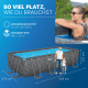 Bestway APX365 Winterfestes Frame Pool Komplett-Set mit Sandfilteranlage 549 x 274 x 132 cm, Marmor-Optik (Dunkel), eckig
