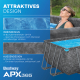 Bestway APX365 Winterfestes Frame Pool Komplett-Set mit Sandfilteranlage 549 x 274 x 132 cm, Marmor-Optik (Dunkel), eckig
