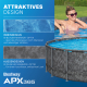 Bestway APX365 Winterfestes Frame Pool Komplett-Set mit Sandfilteranlage Durchm. 549 x 132 cm, Marmor-Optik (Dunkel), rund