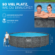 Bestway APX365 Winterfestes Frame Pool Komplett-Set mit Sandfilteranlage Durchm. 610 x 132 cm, Marmor-Optik (Dunkel), rund