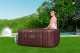 Bestway LAY-Z-SPA Energiespar-Whirlpool Maldives HydroJet Pro mit App-Steuerung, für 7 Personen 201 x 201 x 80 cm, Mahagoni