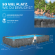 Bestway APX365 Winterfestes Frame Pool Komplett-Set, Sandfilteranlage 956 x 488 x 132 cm, Marmor-Optik (Dunkel), eckig