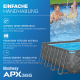 Bestway APX365 Winterfestes Frame Pool Komplett-Set, Sandfilteranlage 956 x 488 x 132 cm, Marmor-Optik (Dunkel), eckig