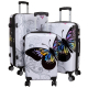 monopol Kofferset 3 tlg. Trolleyset Reisekoffer Hartschale Butterfly