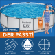 Bestway Steel Pro MAX™ Frame Pool Komplett-Set mit Filterpumpe Ø 457 x 122 cm, lichtgrau, rund