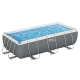 Bestway Steel Pro MAX™ Frame Pool Set mit Filterpumpe 404 x 201 x 100 cm, grau, eckig