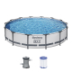 Bestway Steel Pro MAX Frame Pool-Set mit Filterpumpe 427 x 84 cm, lichtgrau