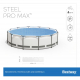Bestway Steel Pro MAX Frame Pool-Set mit Filterpumpe 427 x 84 cm, lichtgrau