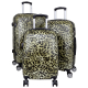 Kofferset 3 tlg. Trolleyset Reisekoffer ABS - Hartschale LEOPARD