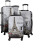 Kofferset 3 tlg. Trolleyset Reisekoffer Hartschale PARIS II