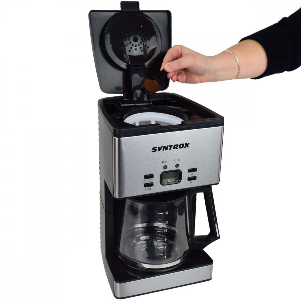 Kaffeeautomat aus Edelstahl mit passenden Timer