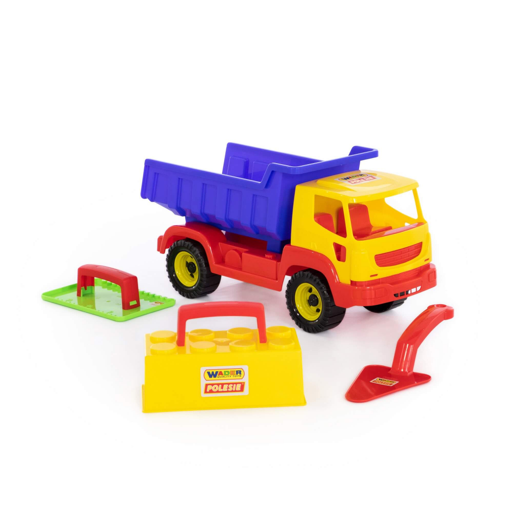 WADER Sandkipper mit Baustellenset 4-tlg Kinder Sand Spielzeug Sandspielzeug 