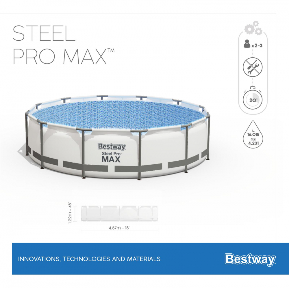 Bestway Steel Pro MAX™ Frame Pool, 457 x 122 cm, Komplett-Set
