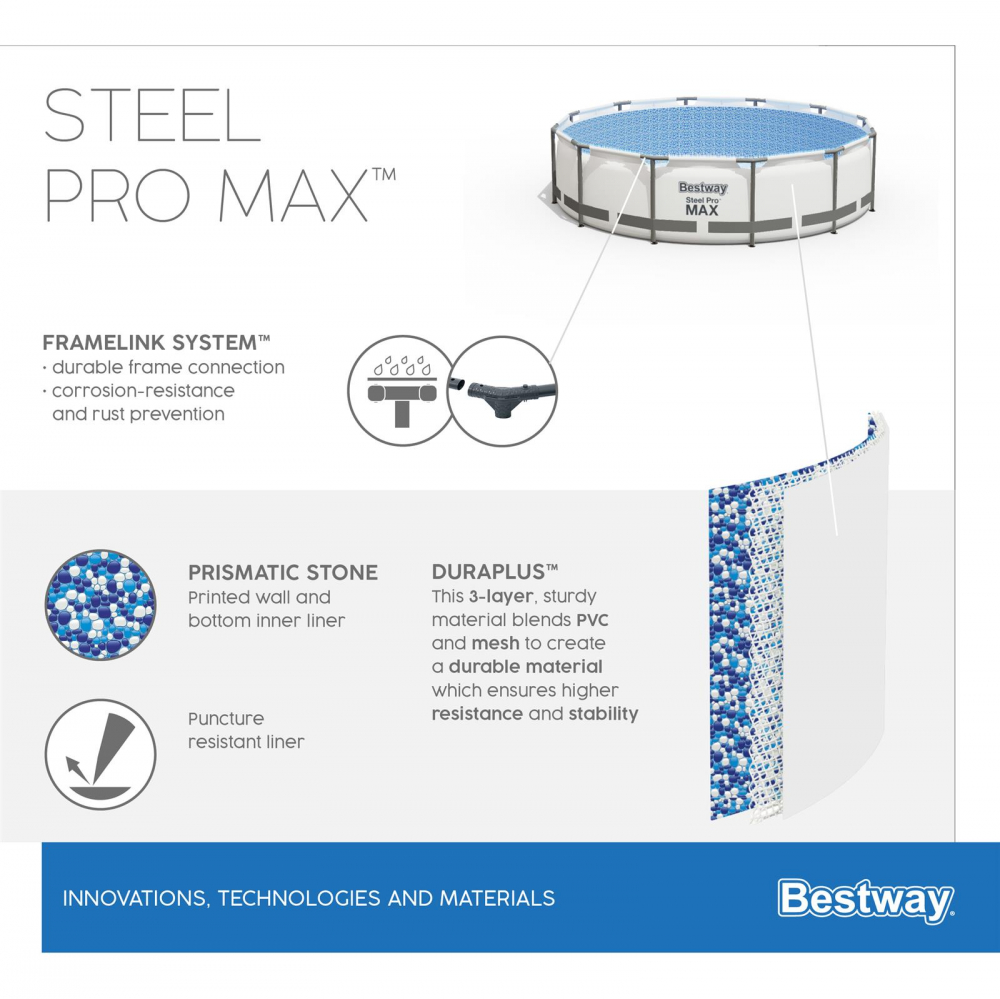 Bestway Steel Pro MAX™ Frame Pool, x 122 Komplett-Set 457 cm