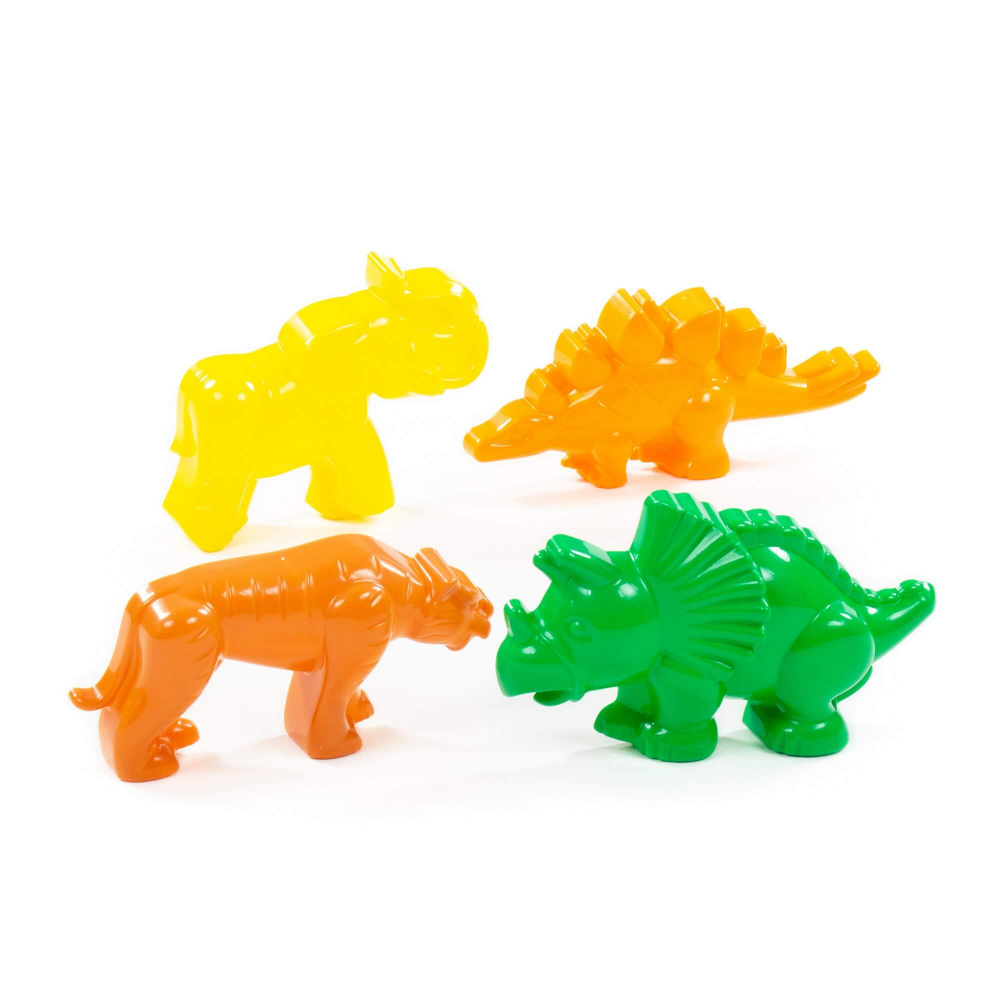 4-teilig 2 Dinosaurier Mammut / Elefant Tiger Sandspielzeug Sandförmchen-Set 
