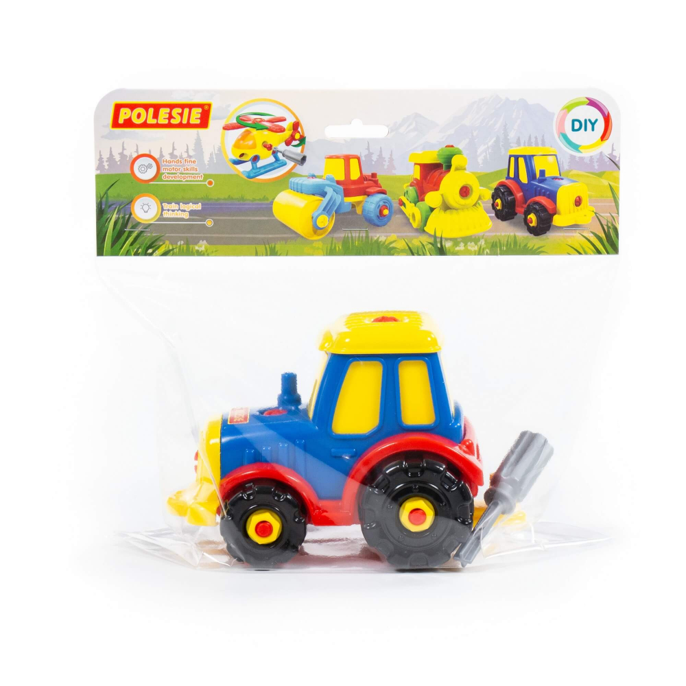 Konstruktionsset Spielzeugtrecker Kinder Bau dir deinen Traktor WADER 20-tlg 