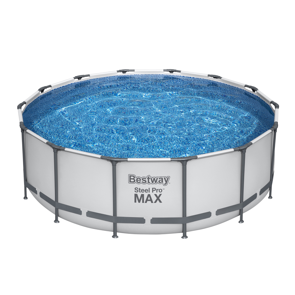 lichtgrau, Pool Filterpumpe 122 rund 427 cm, mit x Pro Bestway® Frame Steel Ø MAX™ Komplett-Set